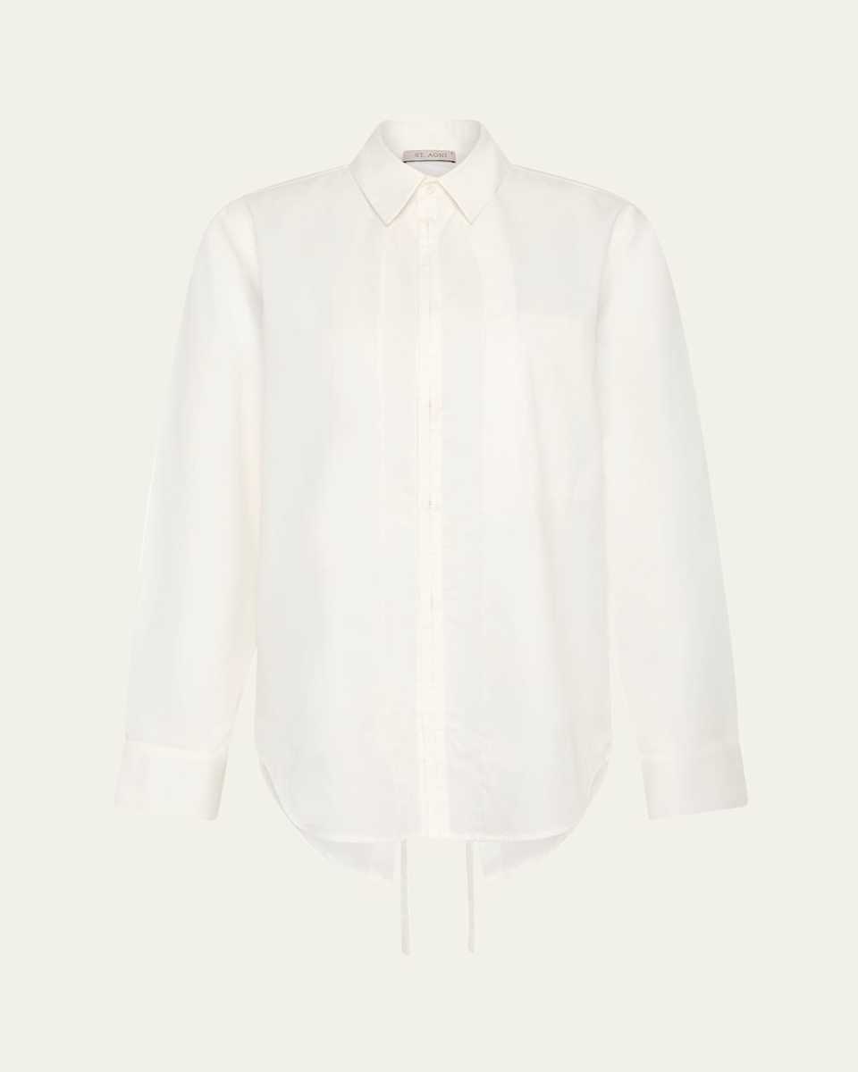 Long-Sleeve Tie-Back Shirt